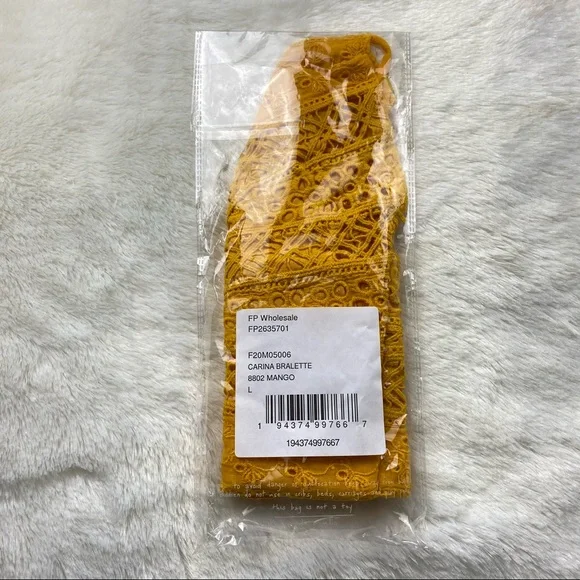 NEW Free People Carina Bralette Mango - Picture 5 of 5